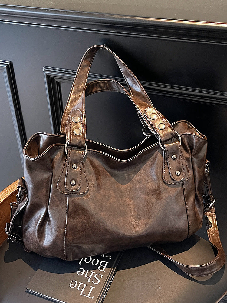 Retro casual high-end niche shoulder tote bag