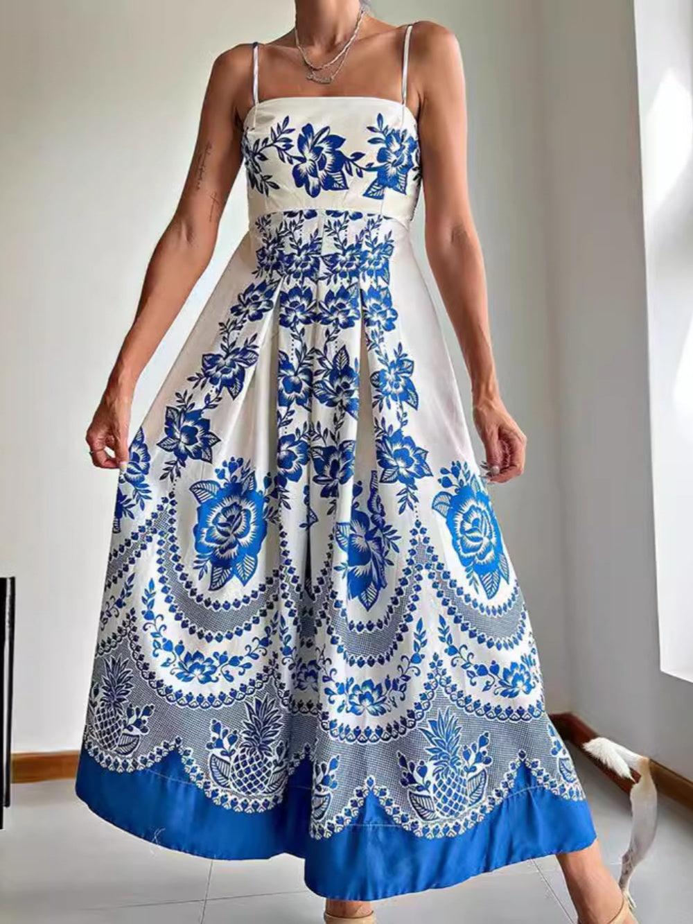 Ethnic style symmetrical print dress