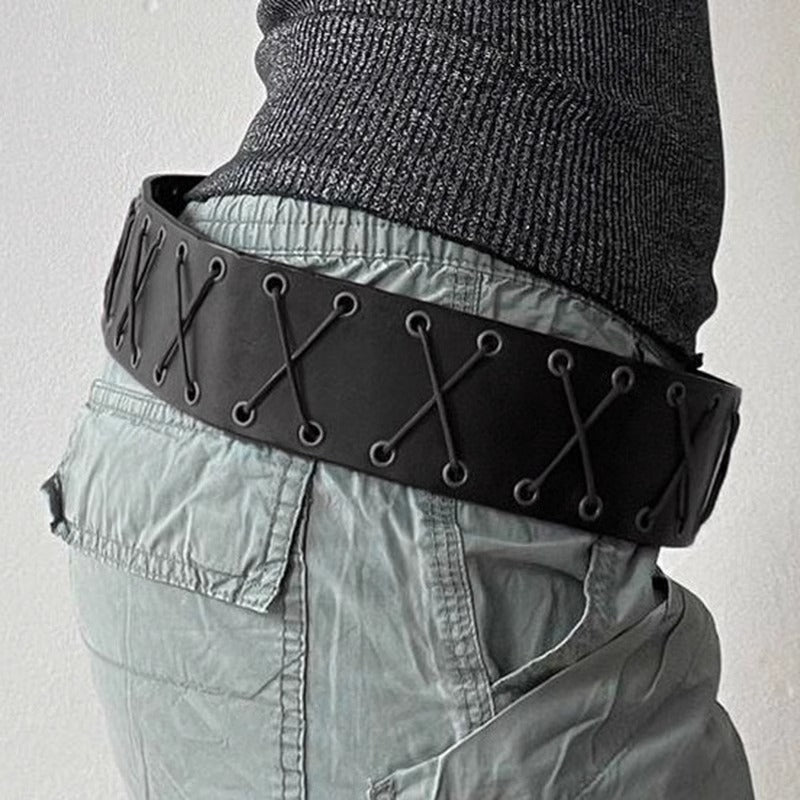 American Style Eyelet Strap PU Belt