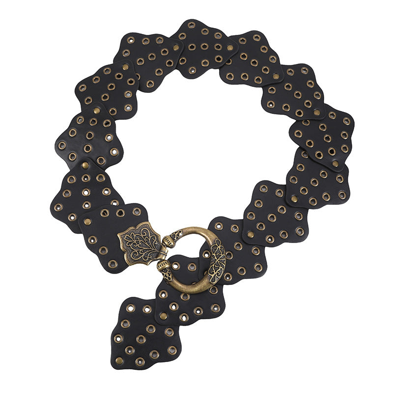 Fashionable and versatile leaf-stitched belt