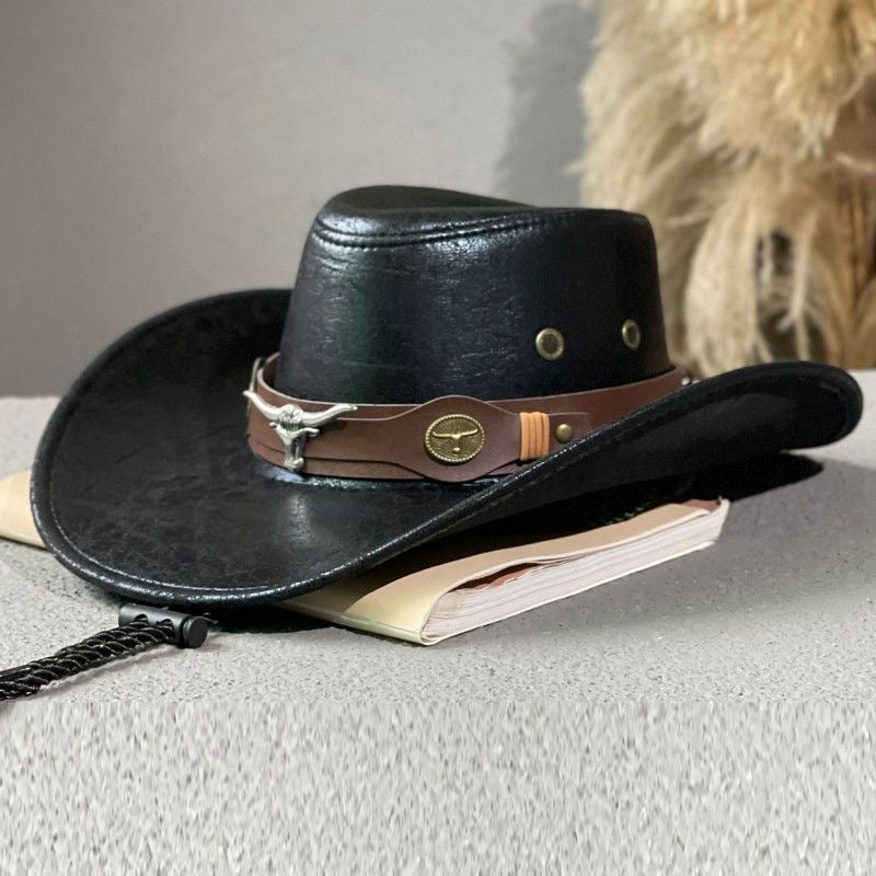 Cowboy Cracked Bull Head Retro Knight Hat