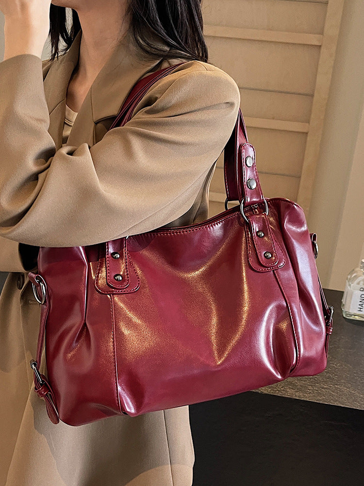 Retro casual high-end niche shoulder tote bag