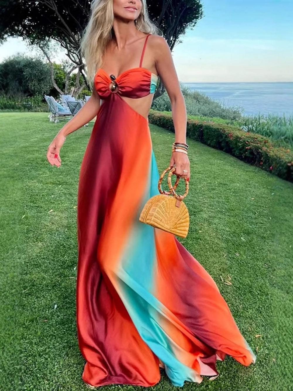Sling Gradient Beach Maxi Dress
