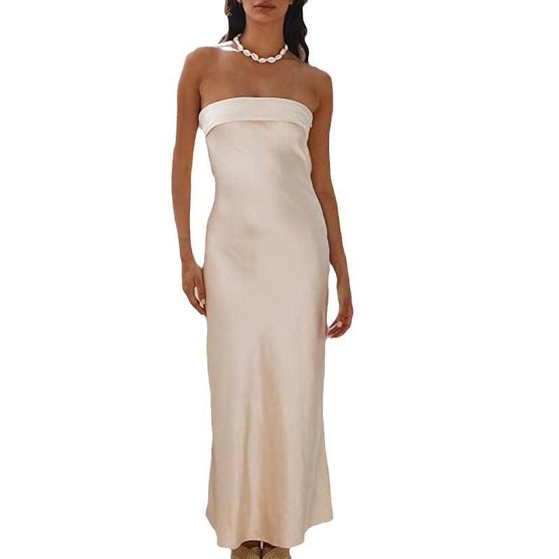 Satin Strapless Maxi Dress