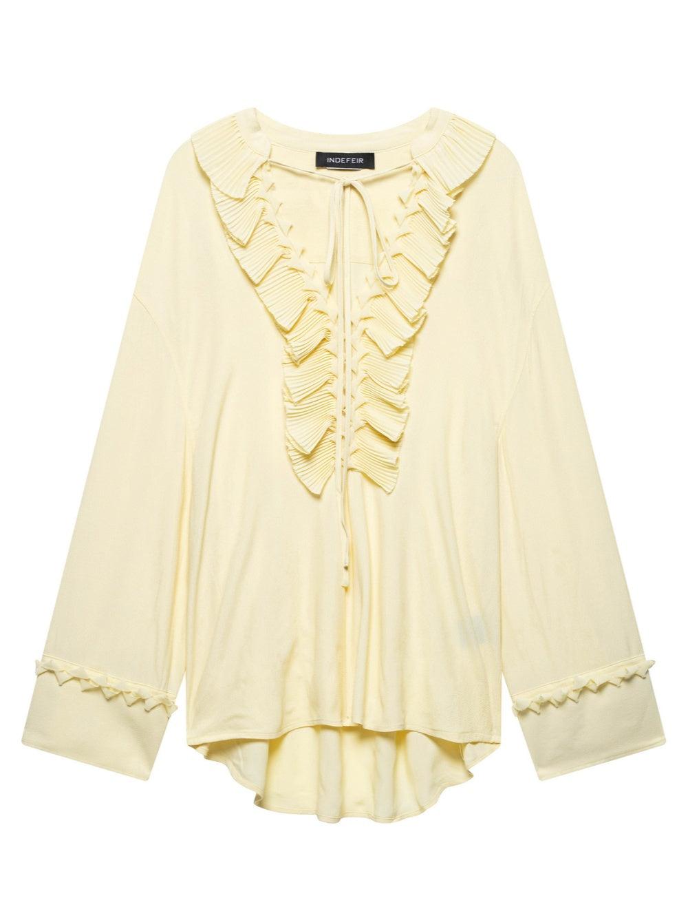 Two-Way Ruffled Long Sleeve Shirt and Skirt Set