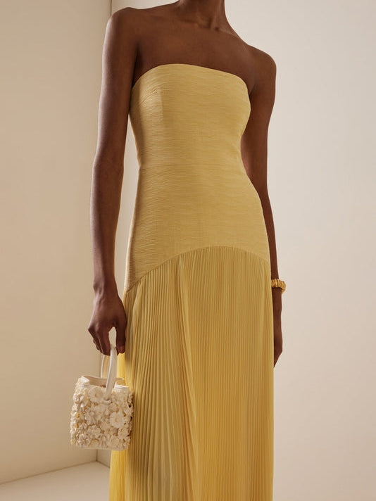 Solid Splicing Off-Shoulder Maxi Dress