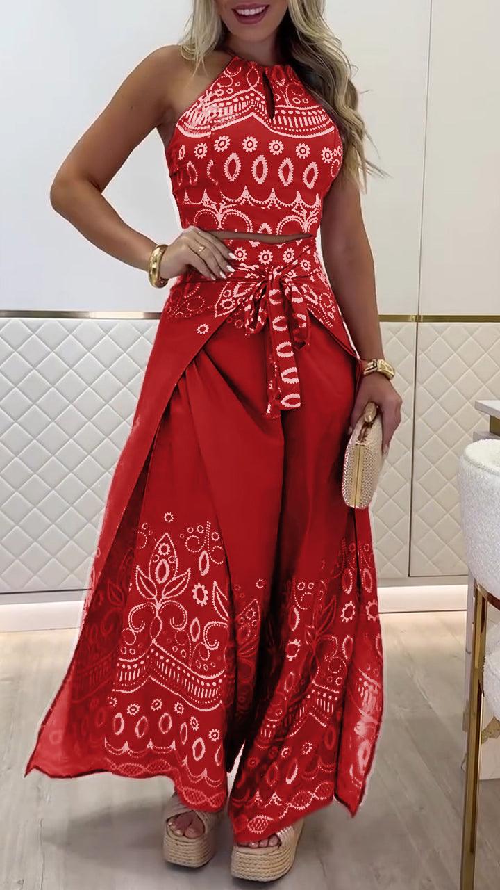 Printed Holiday Casual Three-Piece Suits