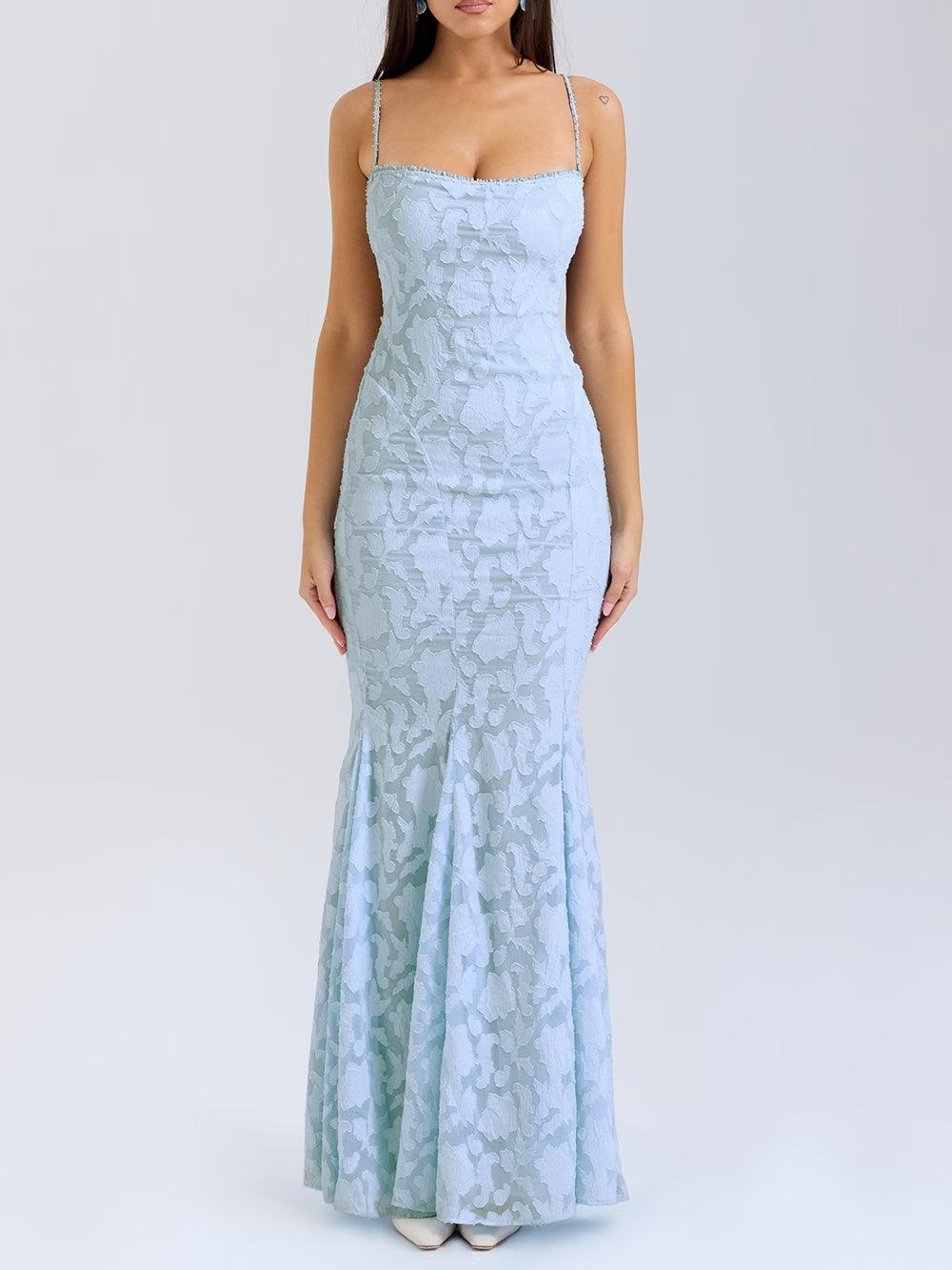 Tie-back fishtail maxi dress