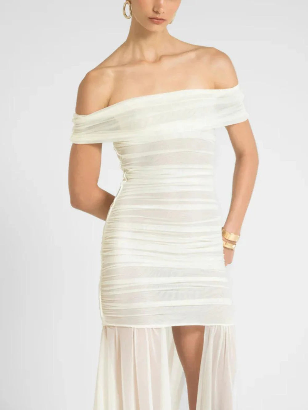 Fashion tube top halter neck waist slim fit solid color dress