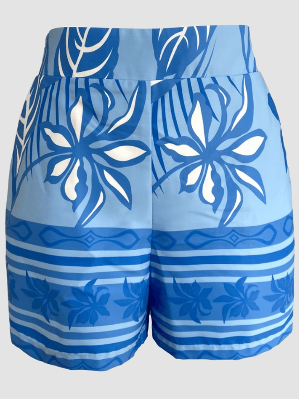 Printed shorts and chest wrap two-piece set