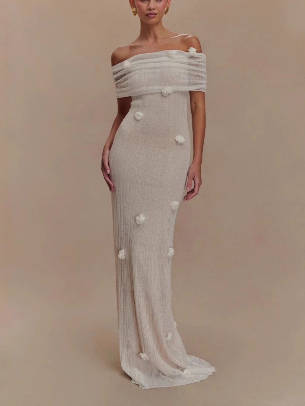 Floral off-the-shoulder maxi dress