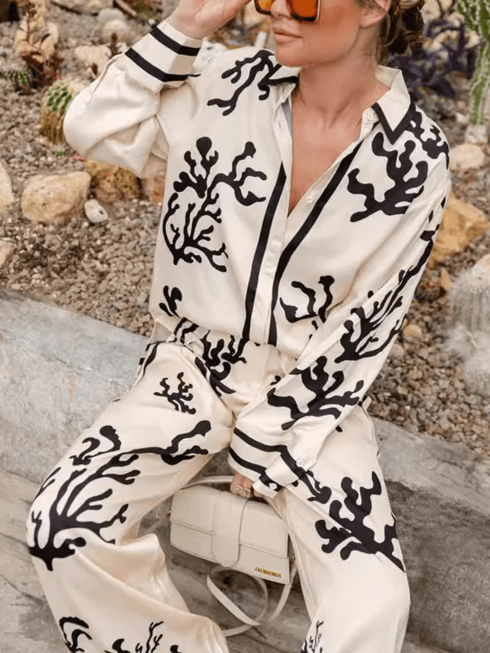 Satin Casual Two Piece Set