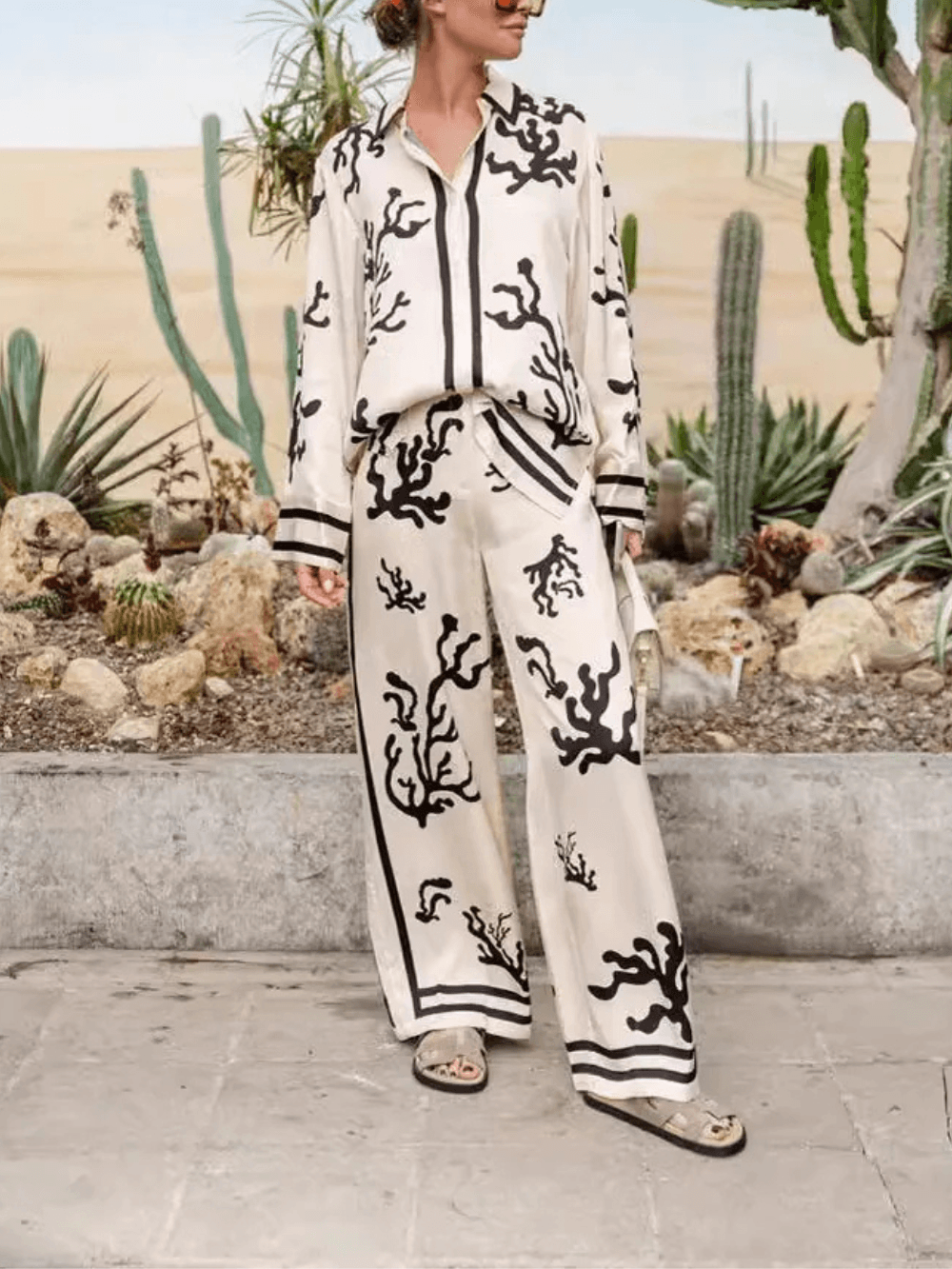 Satin Casual Two Piece Set