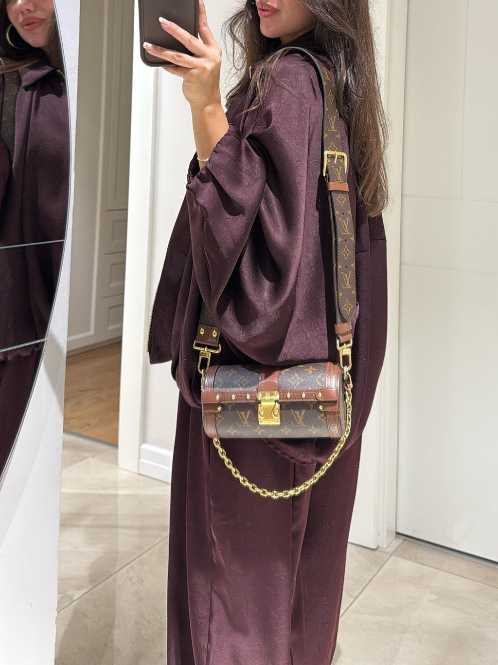 Brown Jacket + Drawstring Pants Casual Two-piece Suit