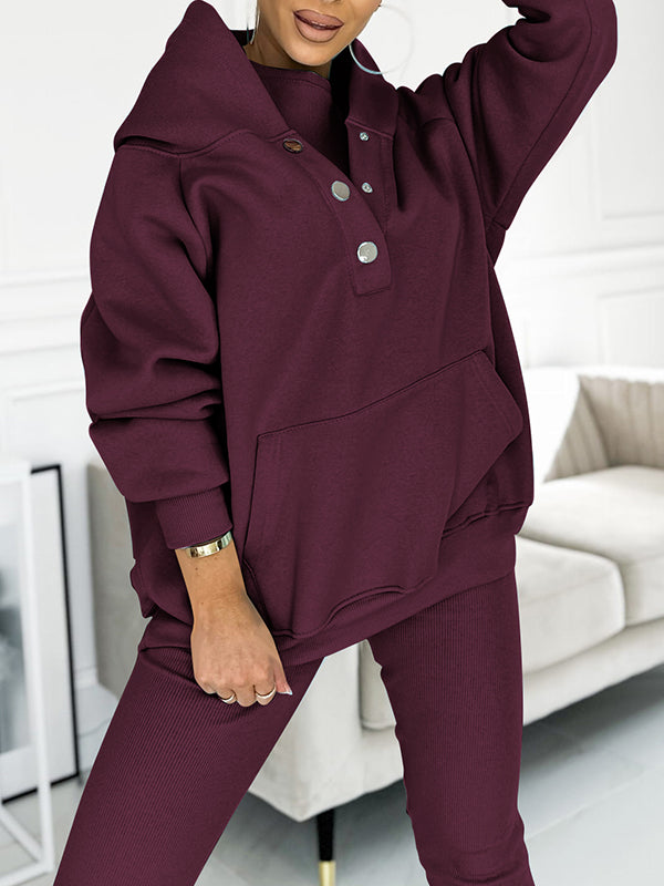 Casual and Comfortable Three-piece Sweatshirt Set