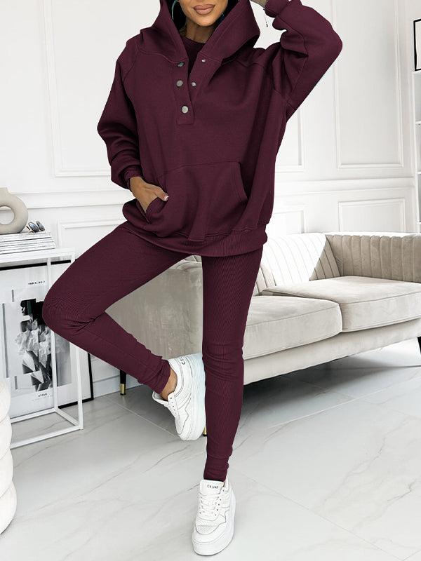 Casual and Comfortable Three-piece Sweatshirt Set