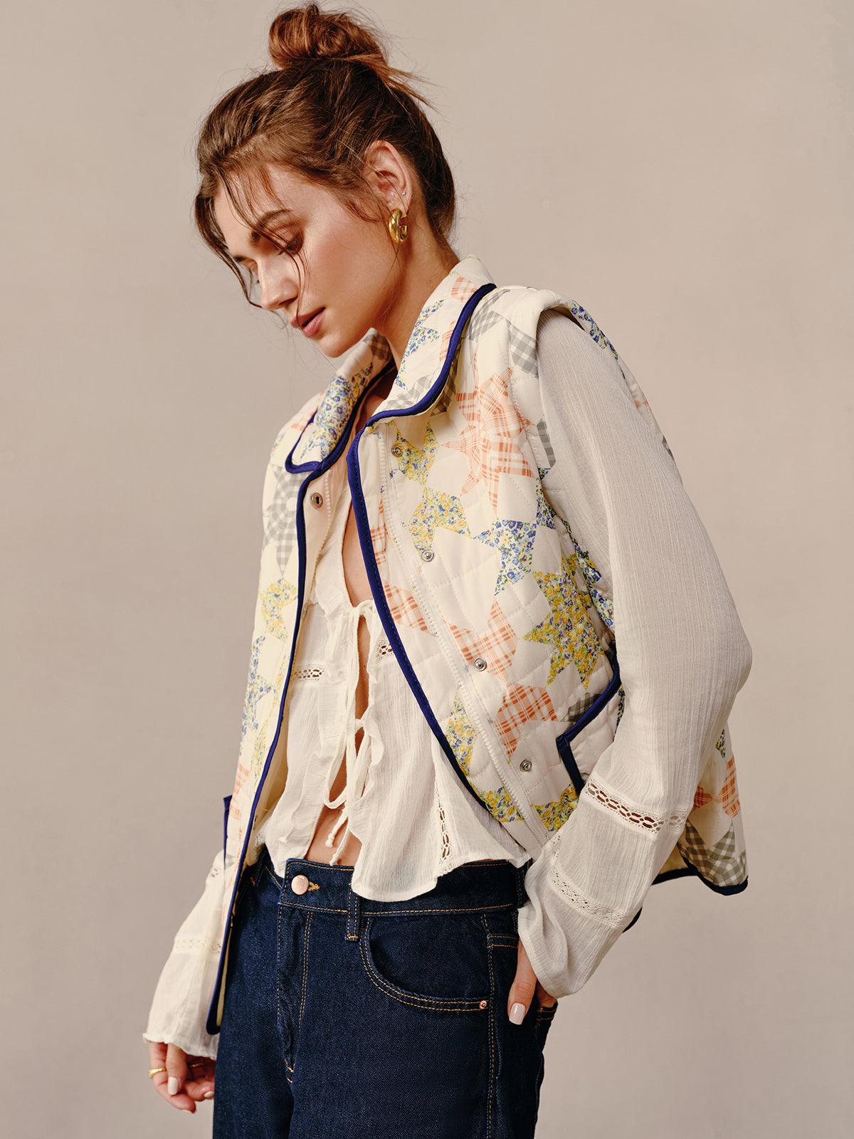 Boheme Printed Contrast Trim Winter Coat