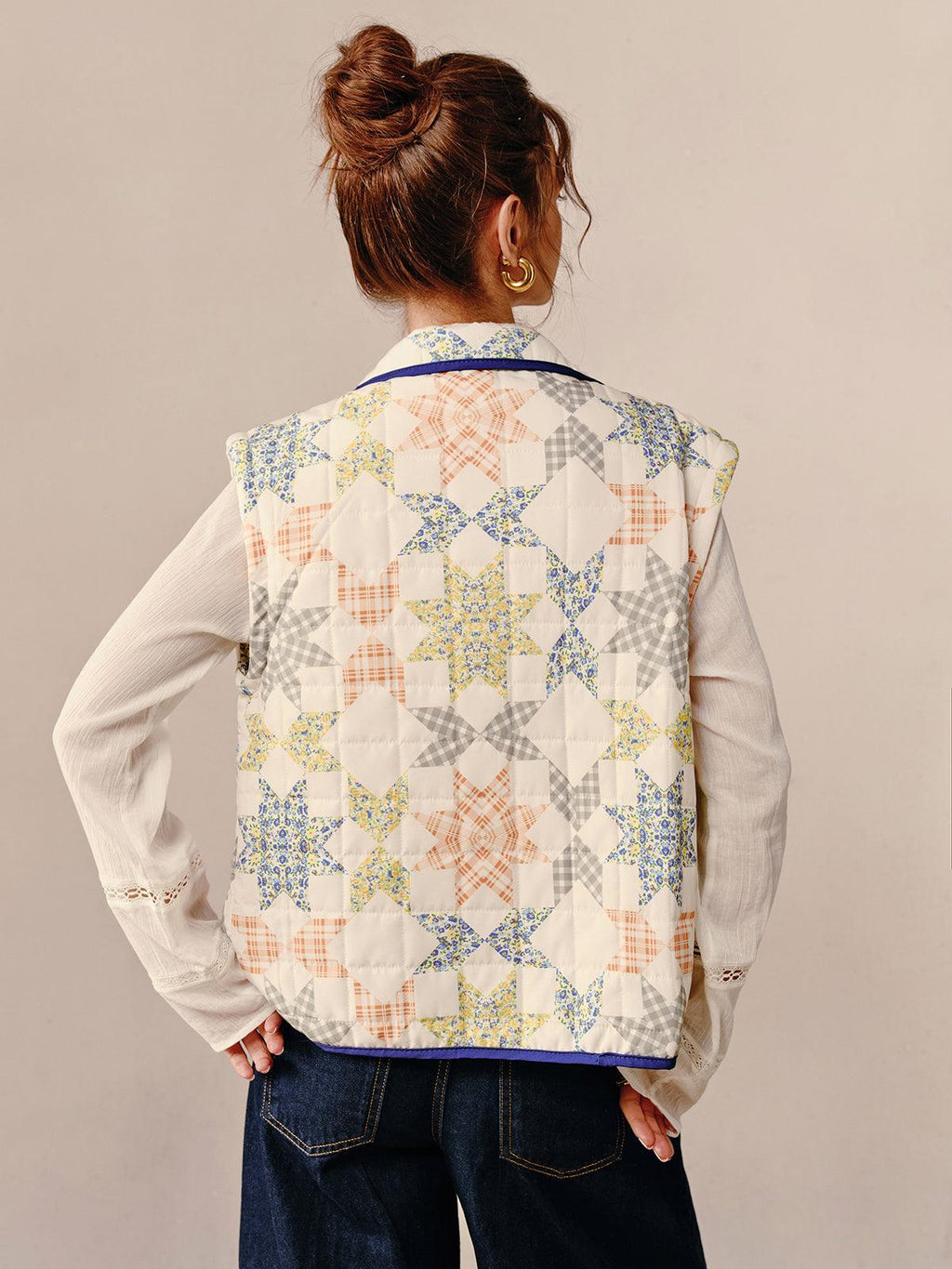 Boheme Printed Contrast Trim Winter Coat