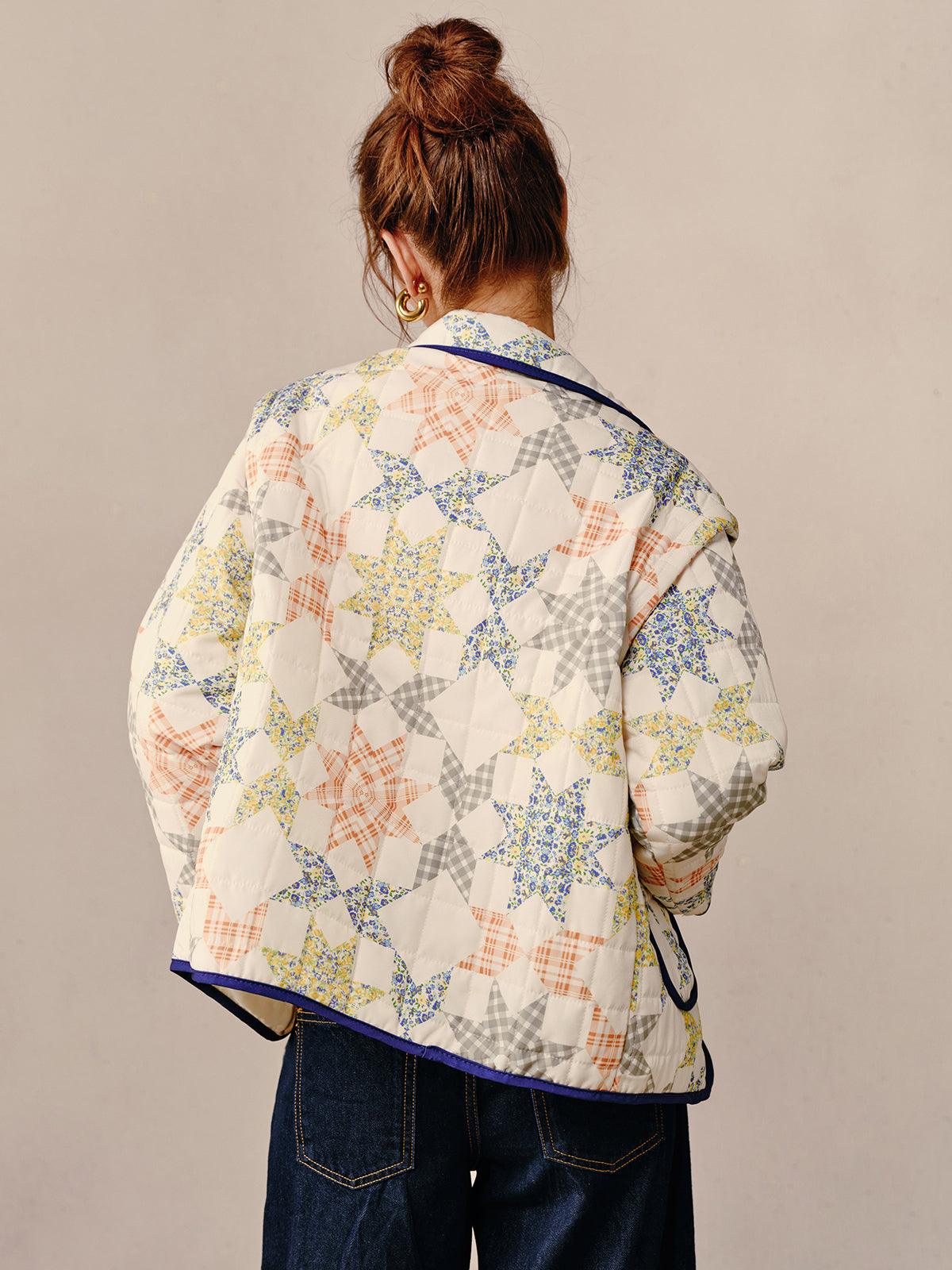 Boheme Printed Contrast Trim Winter Coat