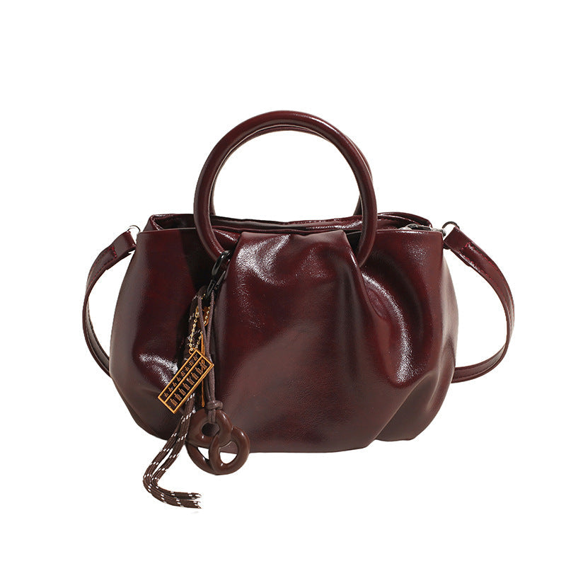 Lightweight crossbody handbag pleated cloud bag