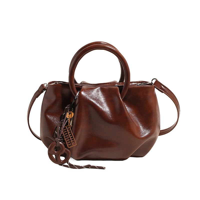 Lightweight crossbody handbag pleated cloud bag