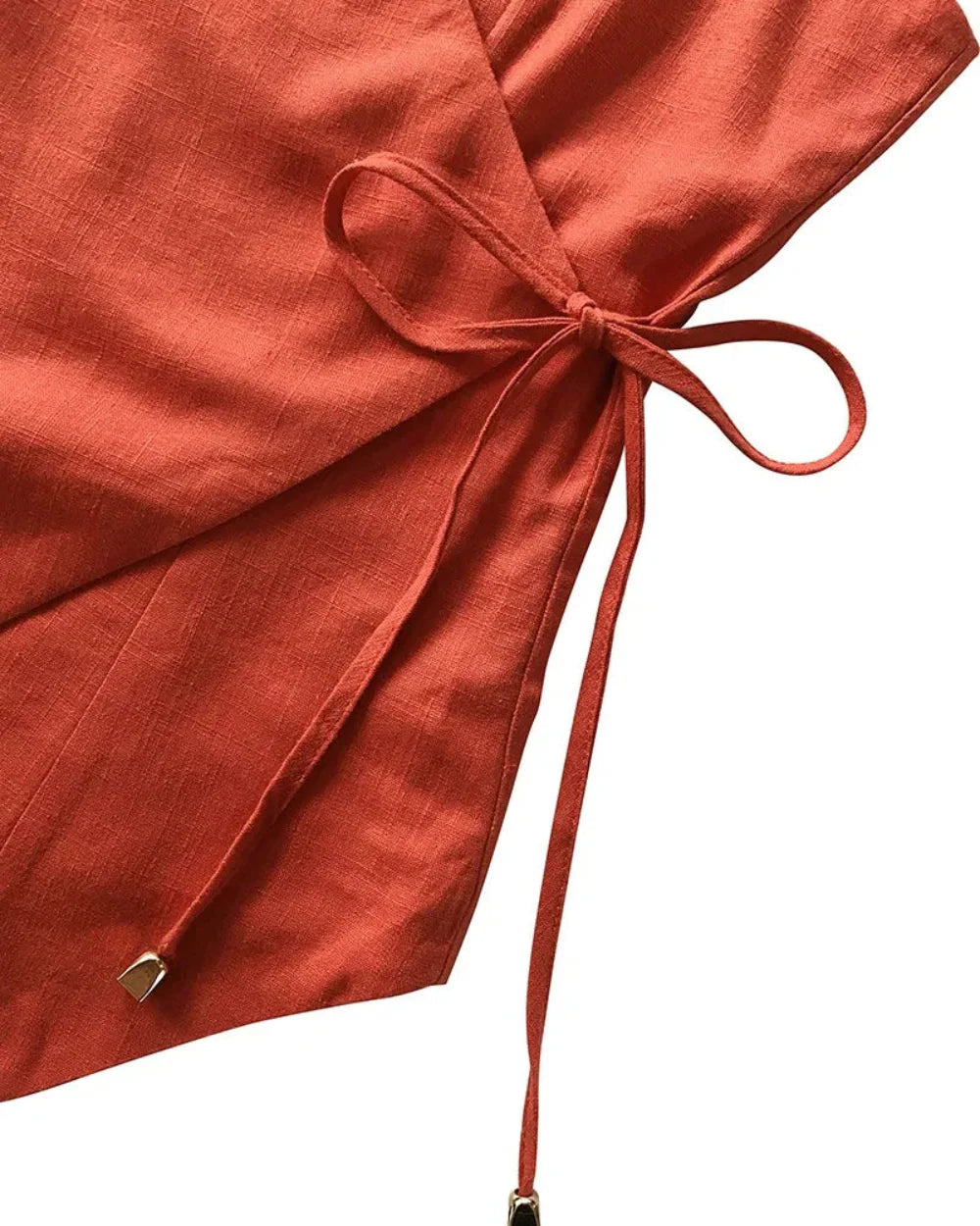 Linen Sleeveless V-neck Top and Loose Shorts Set