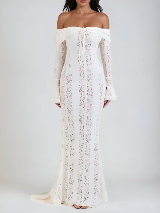 Lace Off-Shoulder Maxi Dress