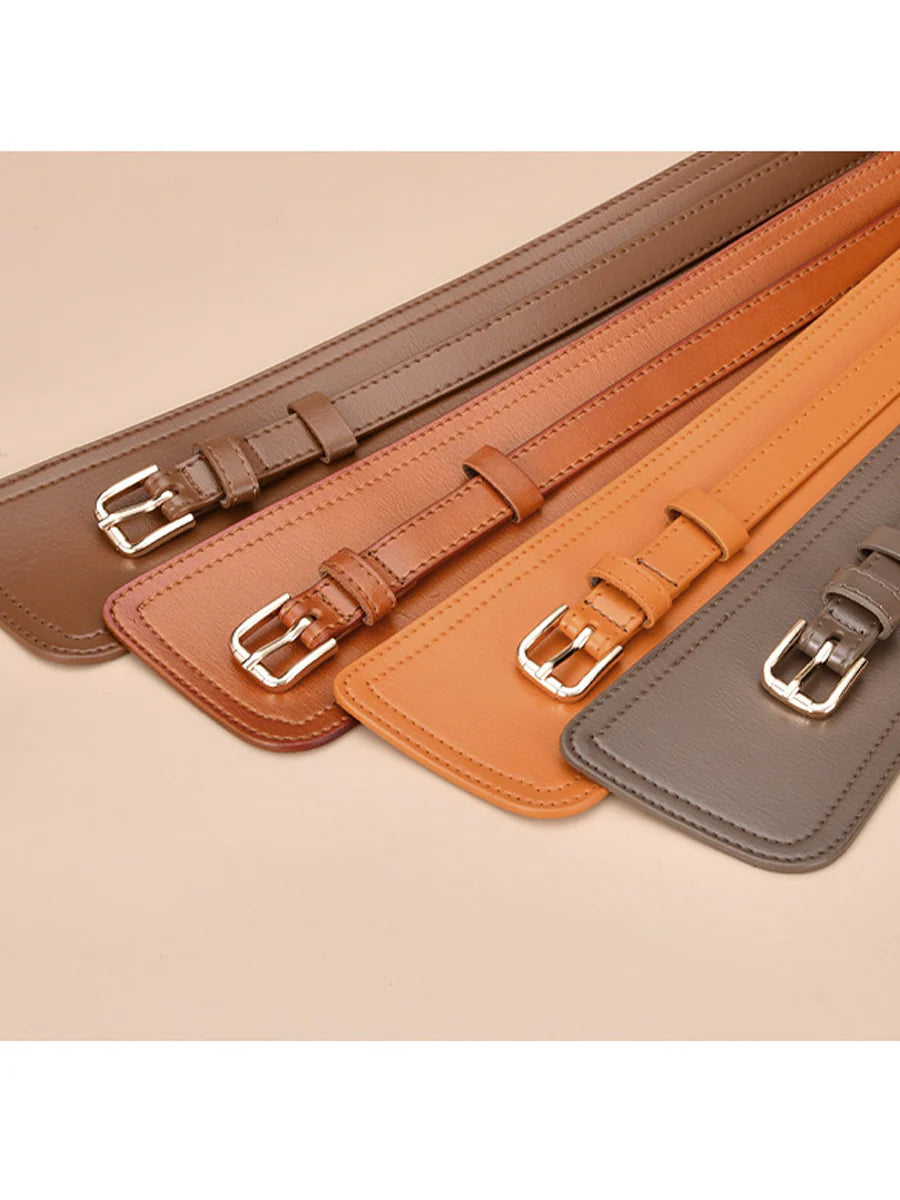 Women's Fashionable Imitation Leather Harness Wide Belt