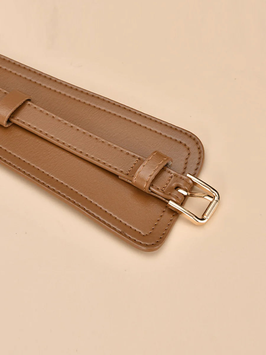 Women's Fashionable Imitation Leather Harness Wide Belt