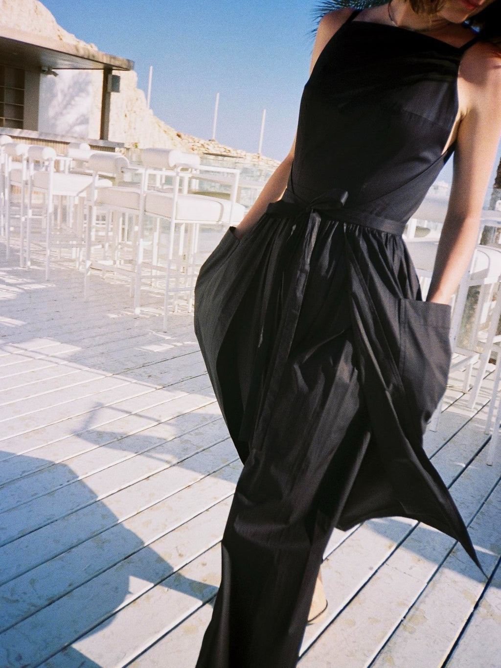 Sun Waist Midi Dress with No Side Seams