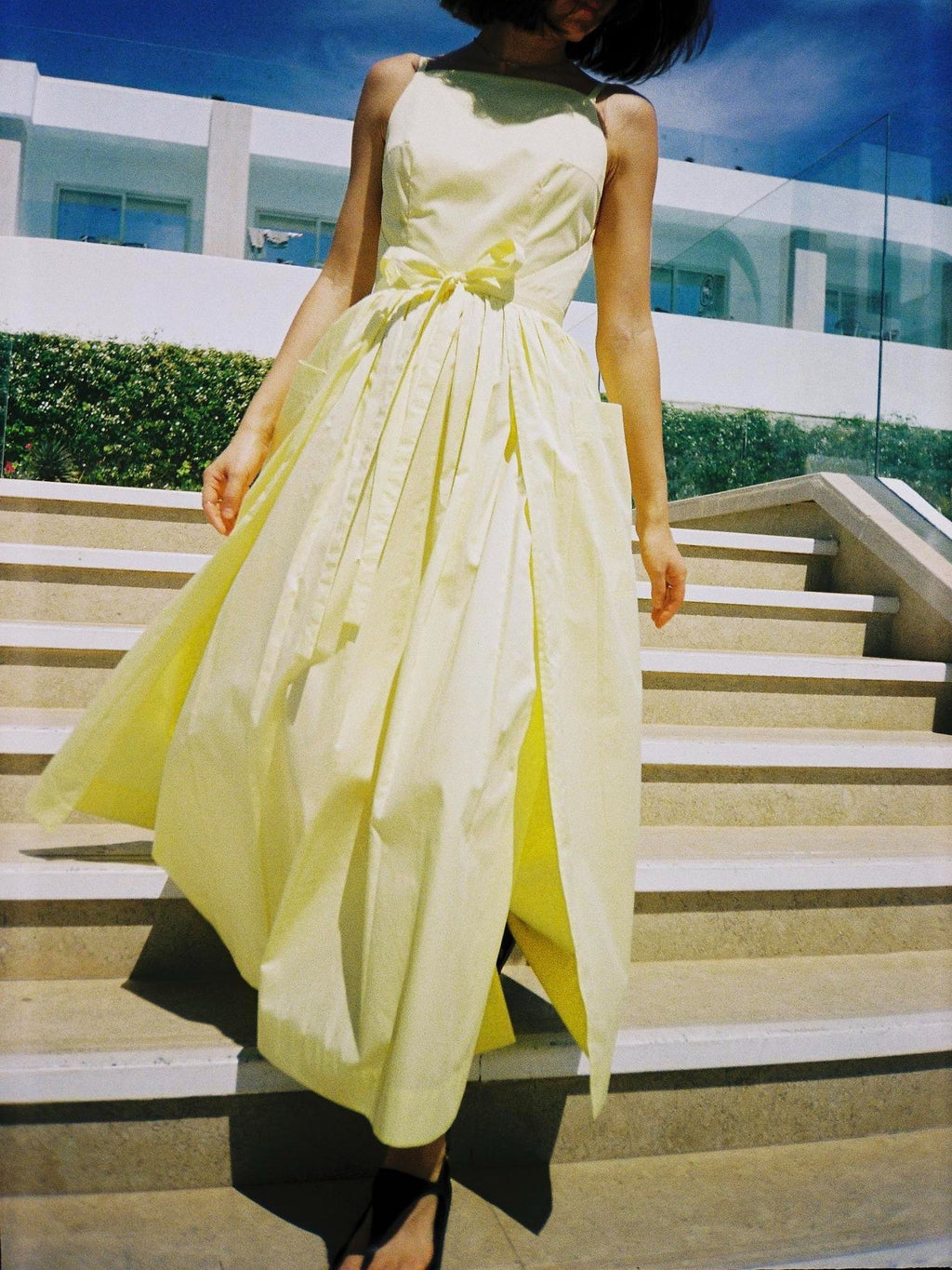 Sun Waist Midi Dress with No Side Seams