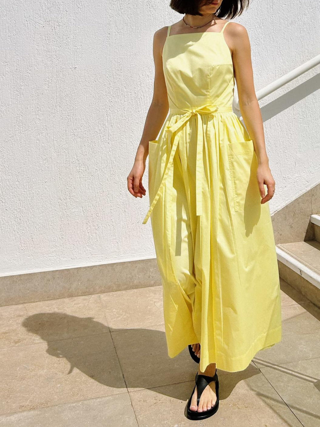 Sun Waist Midi Dress with No Side Seams