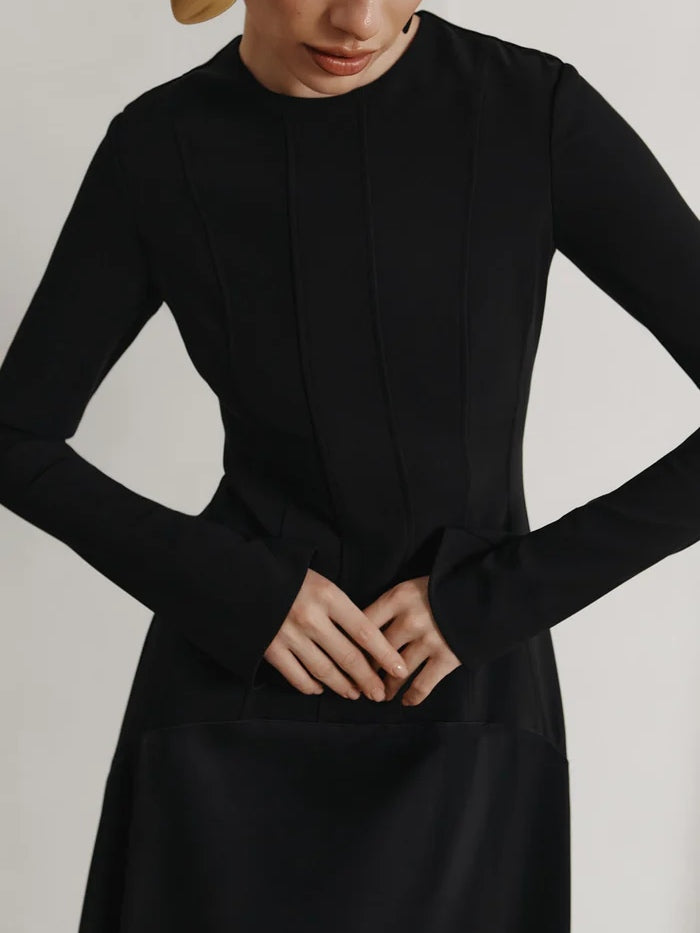 Elegant Dark Brown Satin Patchwork Maxi Dress