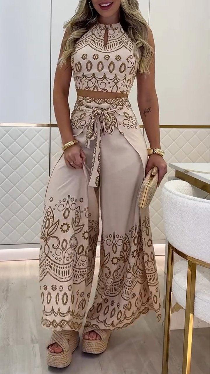 Printed Holiday Casual Three-Piece Suits