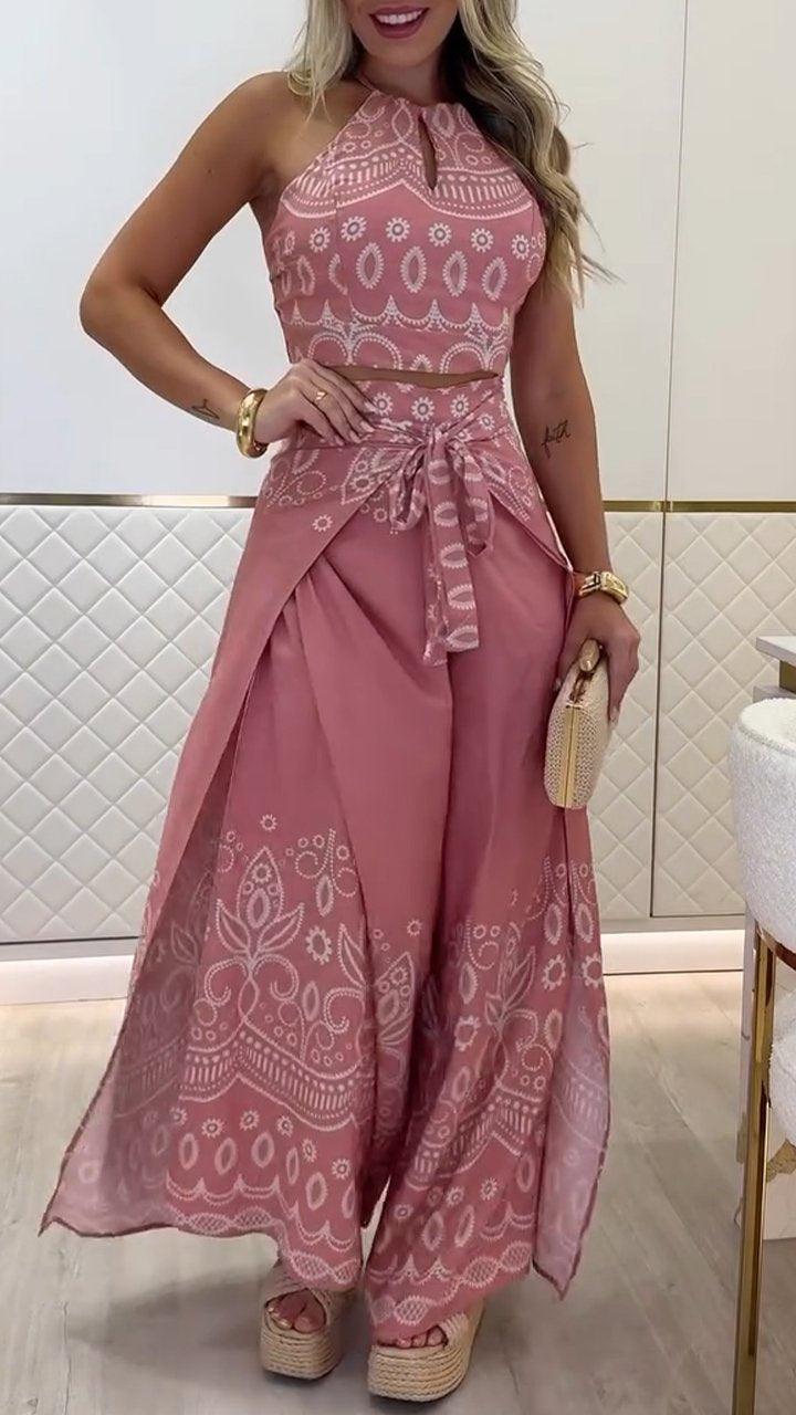 Printed Holiday Casual Three-Piece Suits